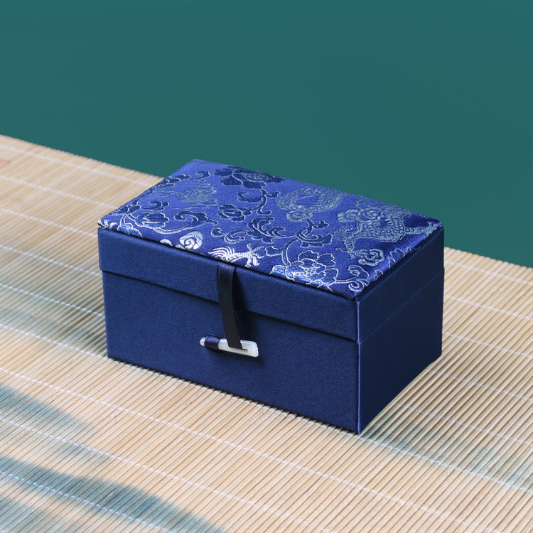 Elegant Retro Brocade Jewelry Box - Store Your Treasures in Style