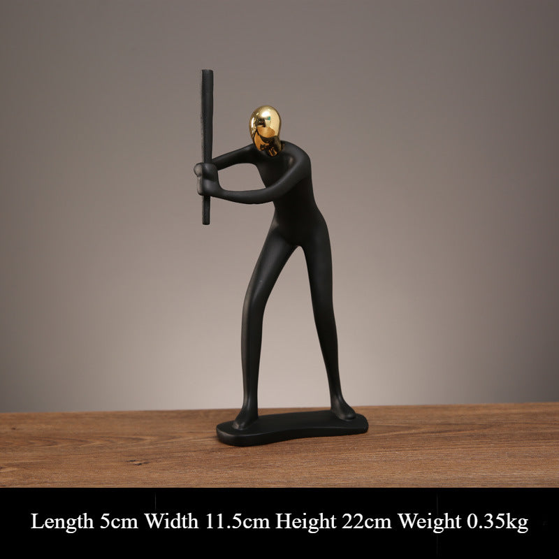 Dynamic Sports Resin Statue – Ideal for Home, Office, and Shelf Decoration