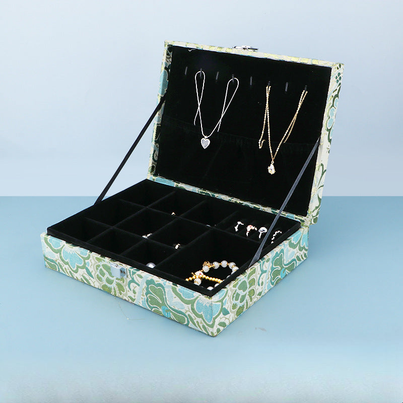 French Vintage Jewelry Box - Elegant Ring & Necklace Organizer, Premium Jewelry Display Case