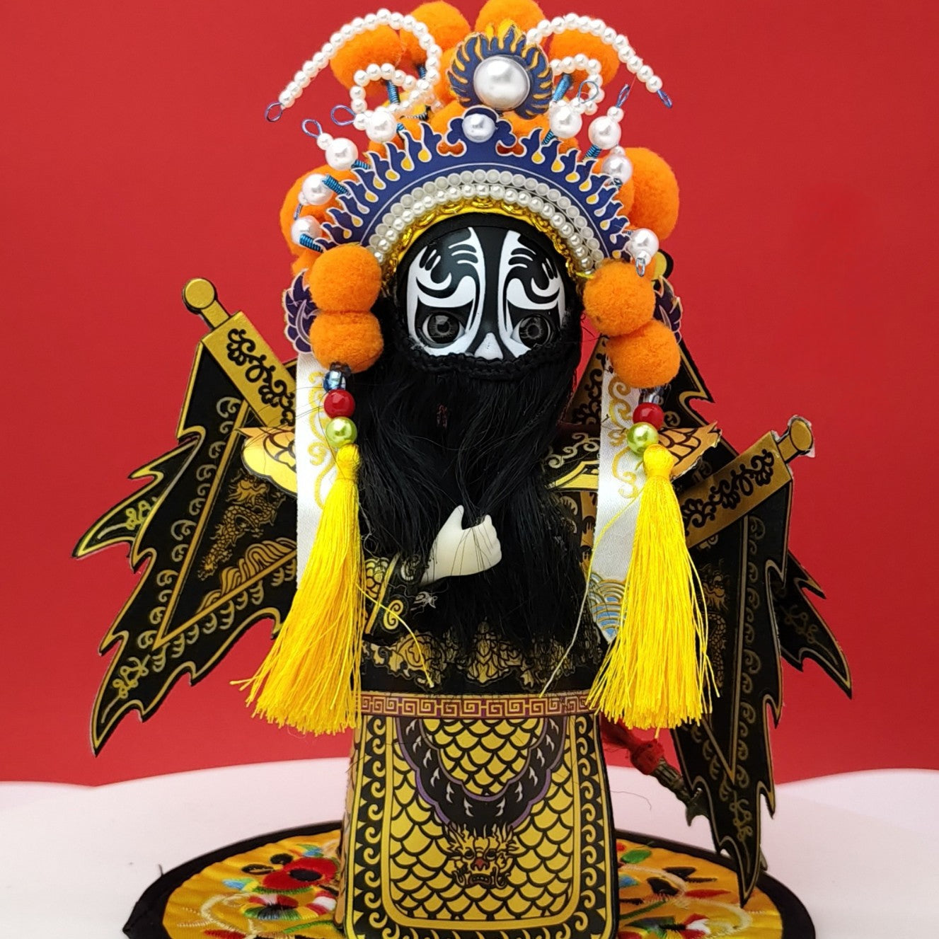 7-Inch Silk Chinese Opera Doll - Traditional Handmade Peking Opera Flower Dan Figurine