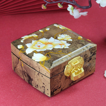 Jewelry Box Handmade Retro Lock Large Capacity Storage Box China Intangible Cultural Heritage Jewelry Box