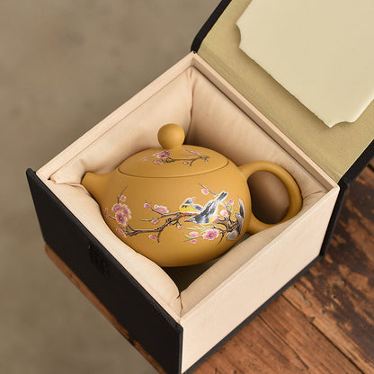 Duan Clay "Phoenix Song" Teapot - Color-Changing Purple Clay Teapot with Bird Song Effect (200ml, Two Styles)