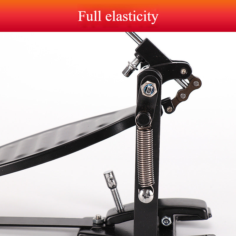 Aluminum Bass Drum Pedal - Single Chain Drive Kick Pedal for Drum Set (Silver/Black, 25x15x10cm, 700g)