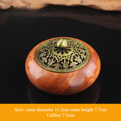 Elegant Rosewood Incense Burner - Handcrafted Red Wood Tray for Home & Indoor Aromatherapy
