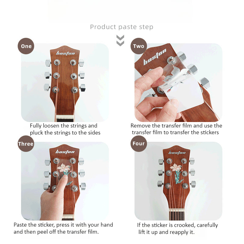 Acoustic & Electric Guitar Headstick Stickers – Stylish PVC Decals for Personalization