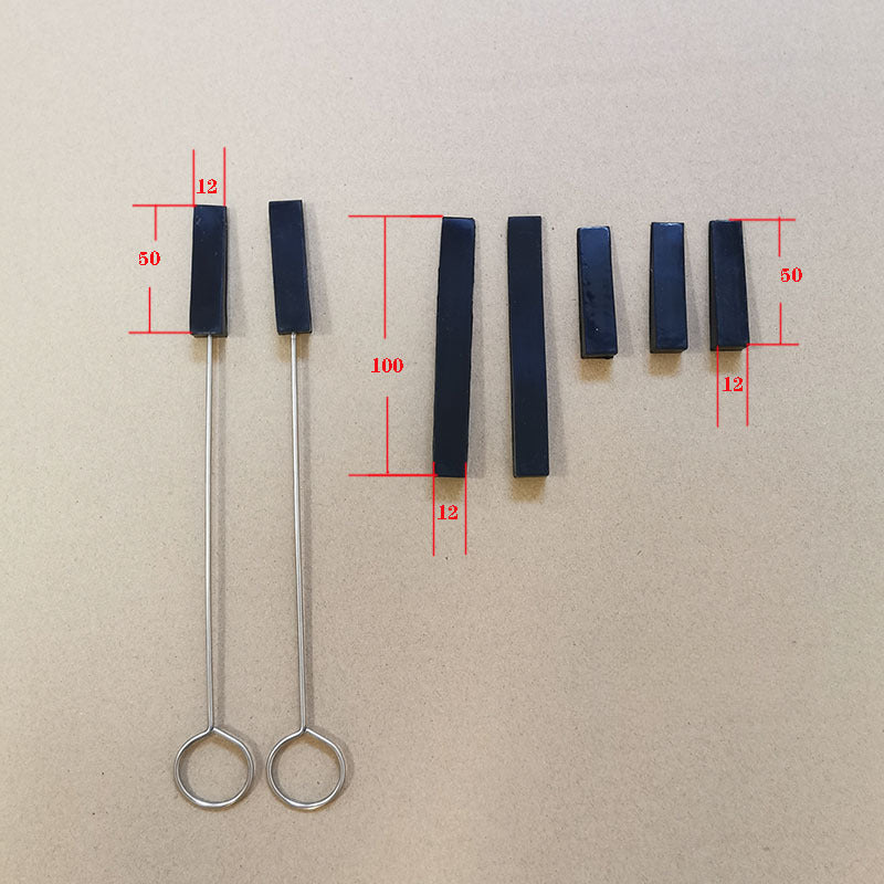 Professional 7-Piece Black Piano Tuning Mute Set | Rubber Wedges & Fork Dampers for String Isolation