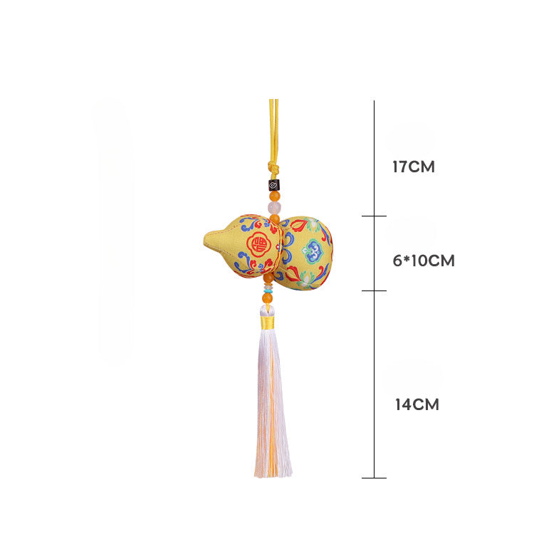 Embroidered Gourd Pendant – Aromatic Sachet, Portable Fragrance Bag, Lucky Charms for Car