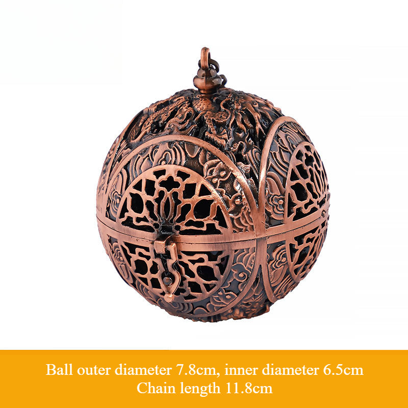 Vintage Copper Incense Sphere - Hollowed Aromatic Ball for Aromatherapy & Home Decor