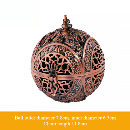 Vintage Copper Incense Sphere - Hollowed Aromatic Ball for Aromatherapy & Home Decor