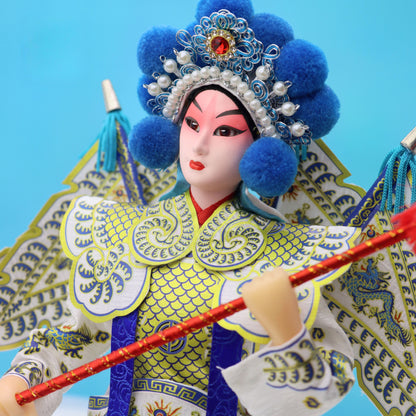 Beijing Opera Face Mask Doll – Handcrafted Silk Figurine, Traditional Chinese Art