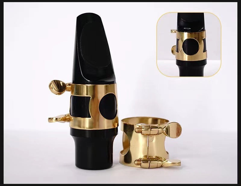 Saxophone/Clarinet Ligature - Brass Reed Holder with Gold/Nickel Plating for Soprano/Alto/Tenor Sax & Clarinet