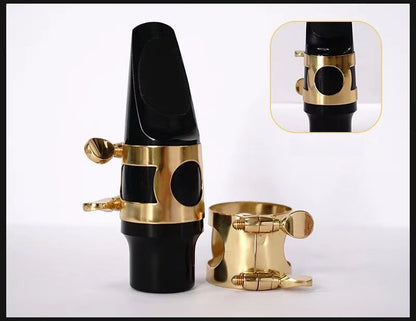 Saxophone/Clarinet Ligature - Brass Reed Holder with Gold/Nickel Plating for Soprano/Alto/Tenor Sax & Clarinet