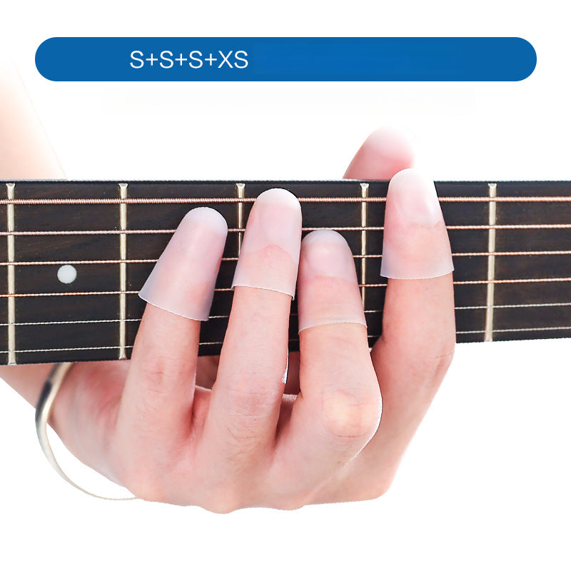 Silicone Guitar Finger Protectors - 0.25mm Thin Left-Hand Pads for Guitar/Ukulele