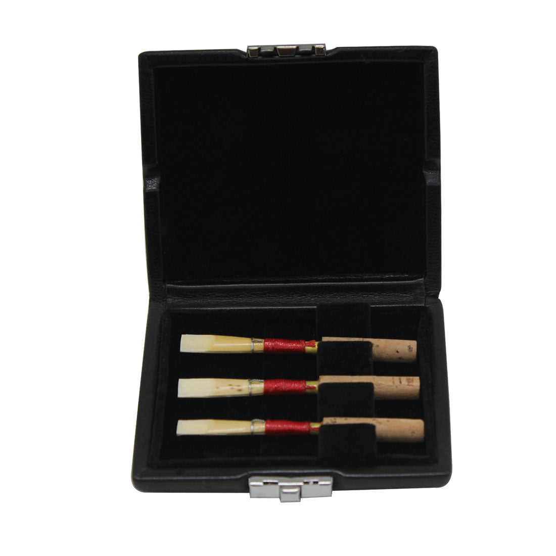Genuine Leather Bassoon Reed Case – Holds 3 Reeds, Sponge Padding & Secure Clip, Black (Oboe/Bassoon Accessories)