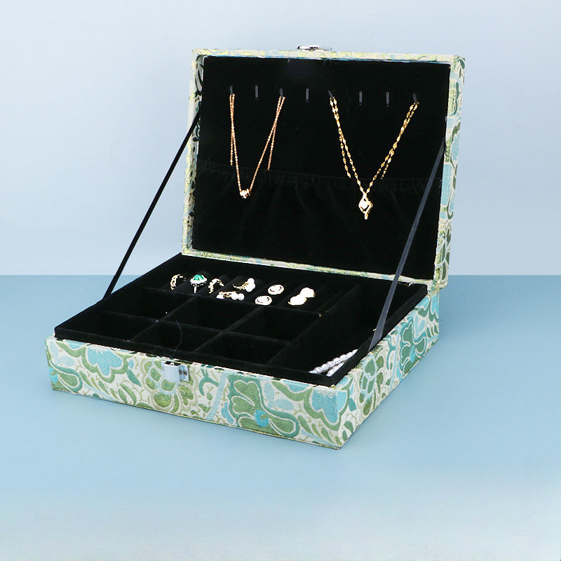 French Vintage Jewelry Box - Elegant Ring & Necklace Organizer, Premium Jewelry Display Case