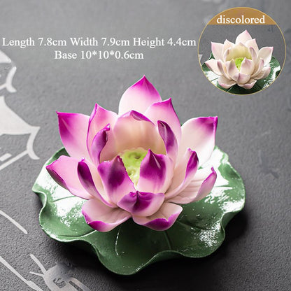 Handmade Color-Changing Lotus Flower Tea Pet – Zen Style Incense & Kung Fu Tea Accessory