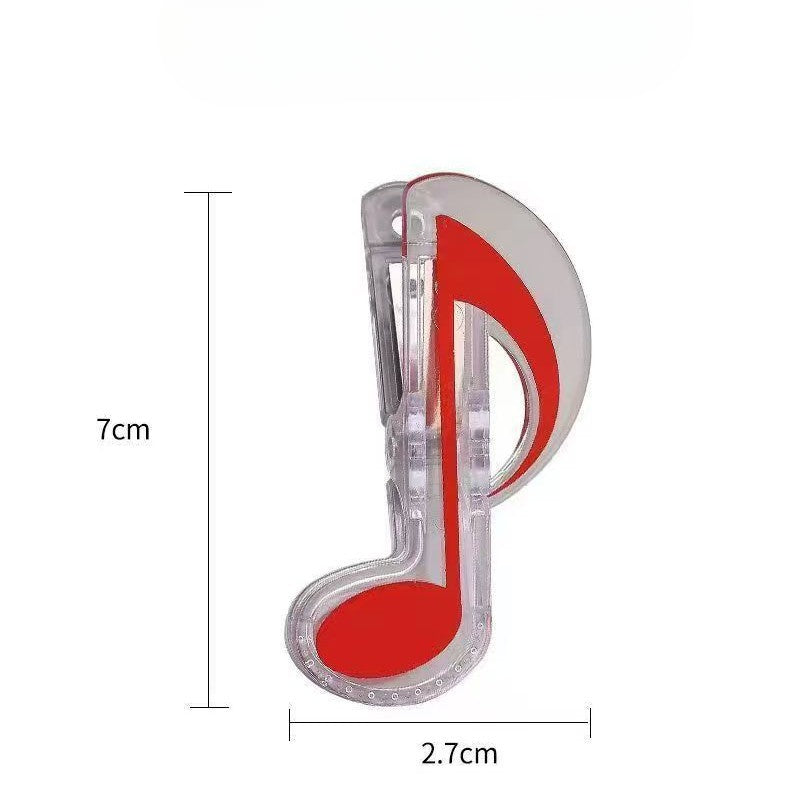 Music Sheet Clip for Trumpet - Creative Note-Shaped ABS Clip (5 Colors, 7x2.7cm)
