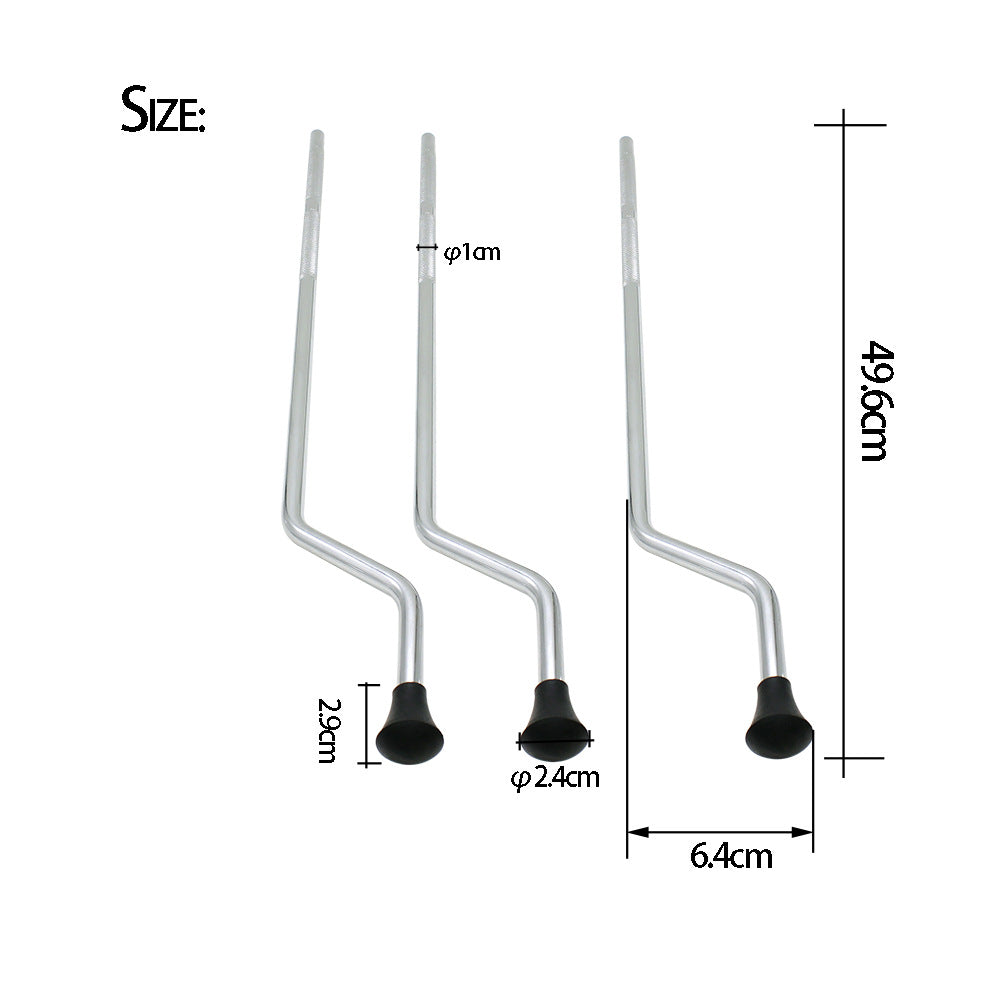 Silver Metal Double-Layer Drum Legs - 3-Pack Floor Stand for Drum Kits