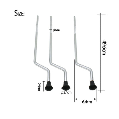 Silver Metal Double-Layer Drum Legs - 3-Pack Floor Stand for Drum Kits