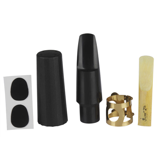 Saxophone 5-Piece Accessory Set - Mouthpiece, Ligature, Cap, Reed, and Cushion