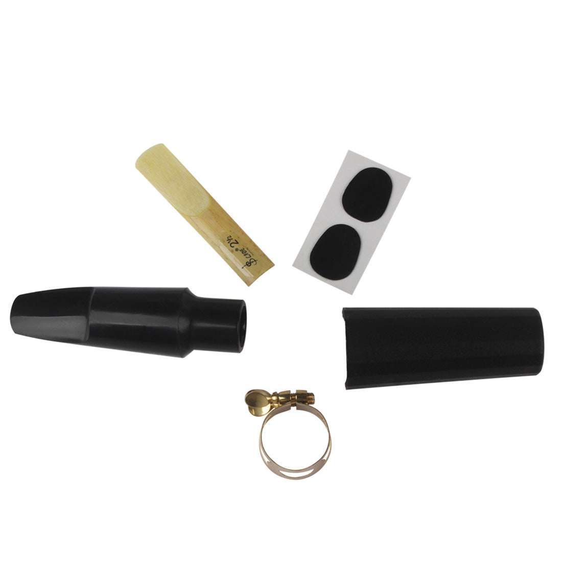 Saxophone 5-Piece Accessory Set - Mouthpiece, Ligature, Cap, Reed, and Cushion