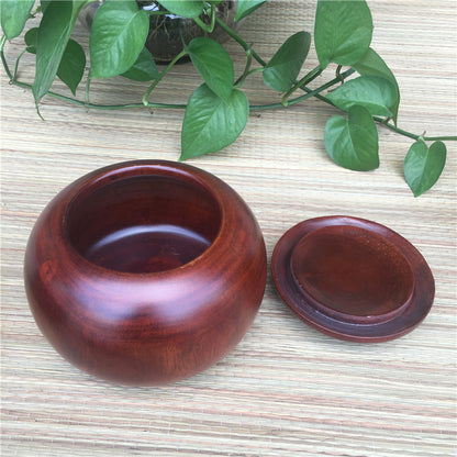 Redwood Go Game Storage Box - Large Vietnamese Rosewood Chess and Tea Canister