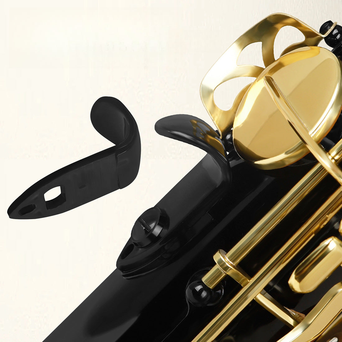 ABS Saxophone Thumb Rest 5-Pack – Ergonomic Black Thumb Hooks for Saxophone, Universal Fit (Durable ABS Accessories)