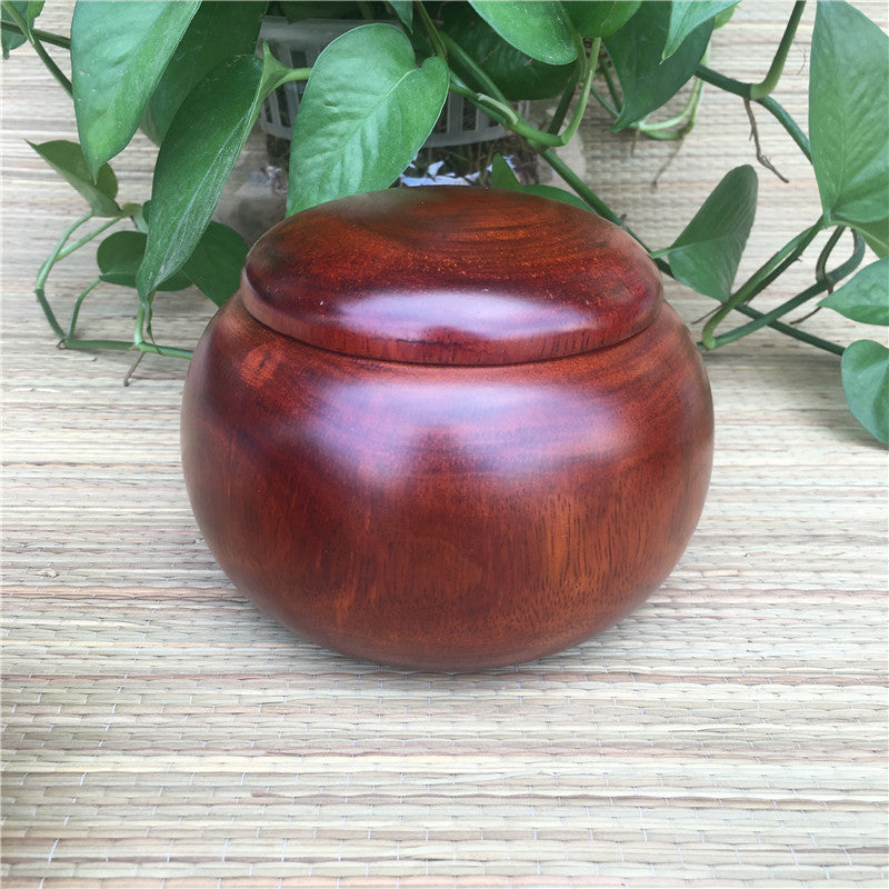 Redwood Go Game Storage Box - Large Vietnamese Rosewood Chess and Tea Canister