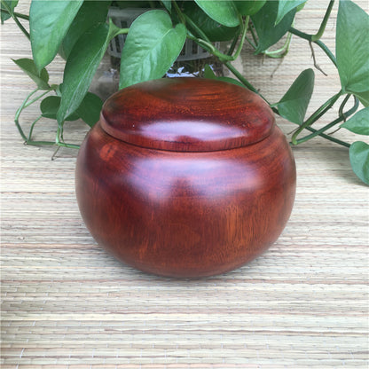 Redwood Go Game Storage Box - Large Vietnamese Rosewood Chess and Tea Canister
