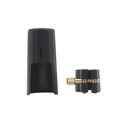 Professional Saxophone Ligature & Cap Set – Universal Fit for Tenor/Alto/Soprano (Leather & PVC) – Air-Tight Grip for Pure Tone Projection