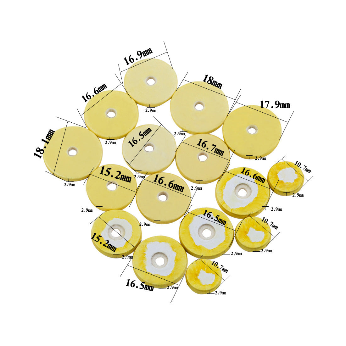 Yellow Flute Pads - 16-Pack Sheep Gut Material - Essential Flute Accessories