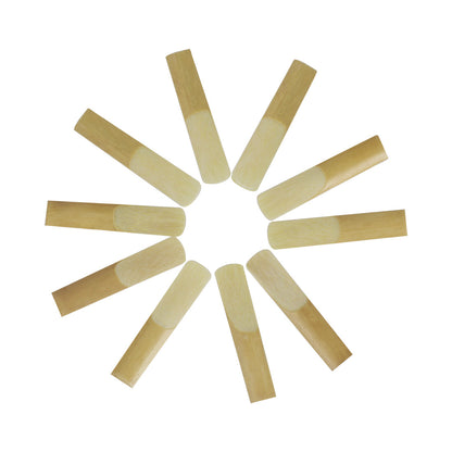 Eb Saxophone Reeds & Bb Clarinet Reeds 10-Pack – Medium Strength Reed with Protective Case (Size 2/3, Natural Reed)