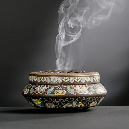 Elegant Blue Enamel Incense Burner - Add Beauty and Serenity to Space