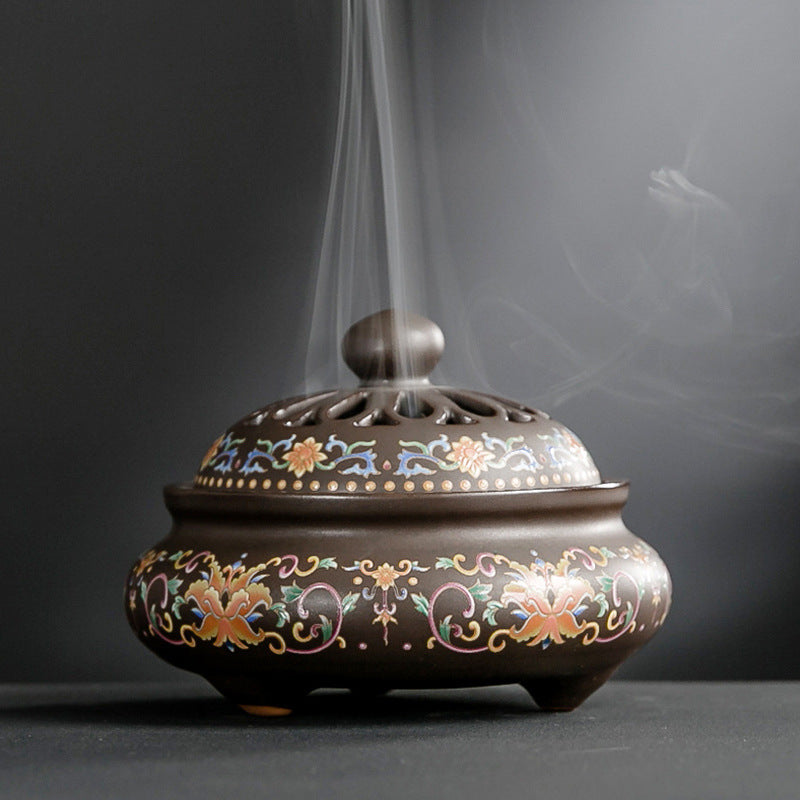 Elegant Blue Enamel Incense Burner - Add Beauty and Serenity to Space