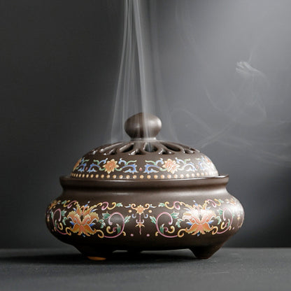 Elegant Blue Enamel Incense Burner - Add Beauty and Serenity to Space