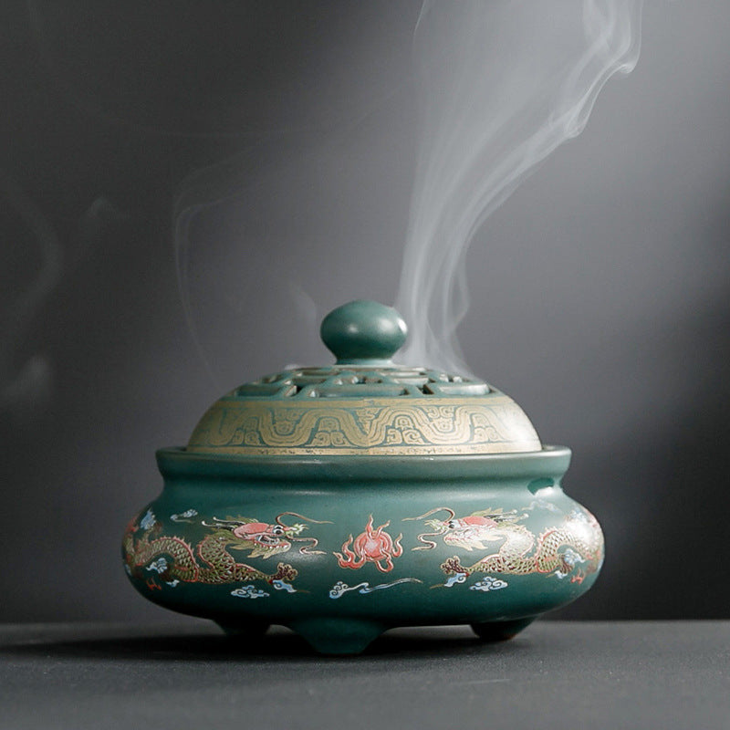 Elegant Blue Enamel Incense Burner - Add Beauty and Serenity to Space