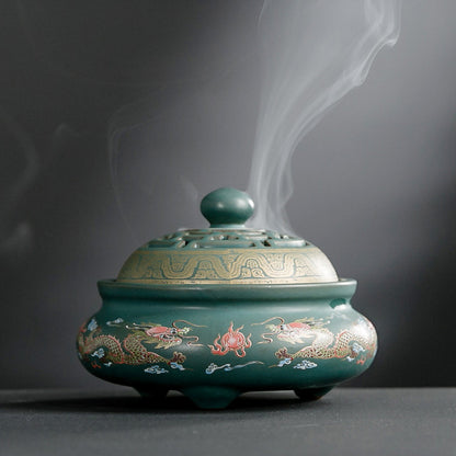 Elegant Blue Enamel Incense Burner - Add Beauty and Serenity to Space