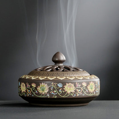 Elegant Blue Enamel Incense Burner - Add Beauty and Serenity to Space