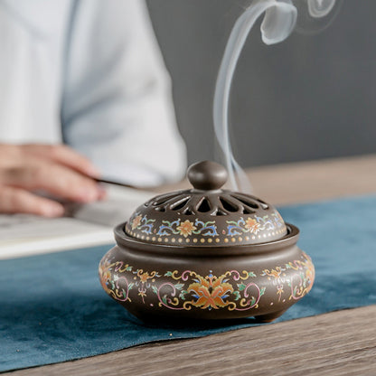 Elegant Blue Enamel Incense Burner - Add Beauty and Serenity to Space