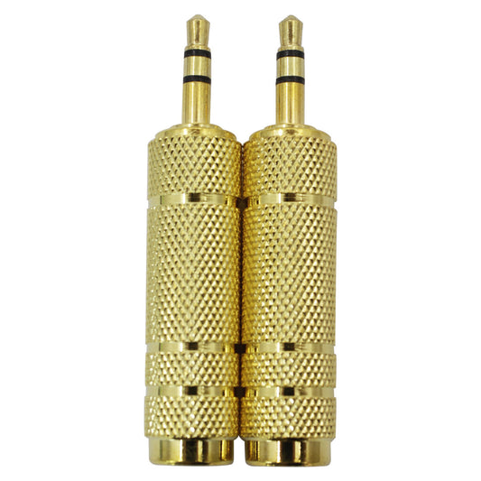6.5mm to 3.5mm Adapter (2-Pack) - Audio Connector for Musical Instruments