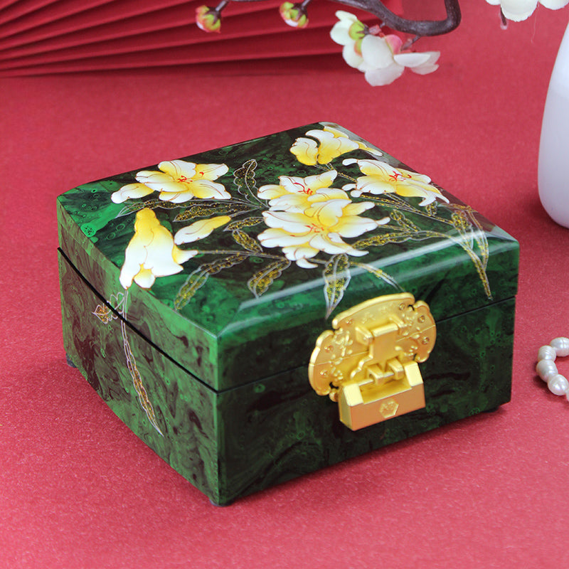 Jewelry Box Handmade Retro Lock Large Capacity Storage Box China Intangible Cultural Heritage Jewelry Box