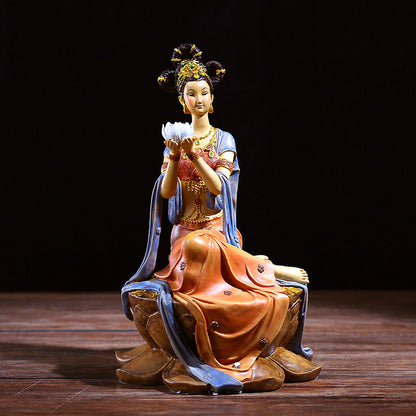 Dunhuang Flying Apsara Resin Art Piece - Elegant Home Decor for Living Room