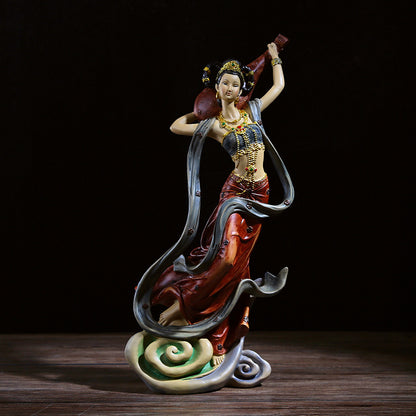 Dunhuang Flying Apsara Resin Art Piece - Elegant Home Decor for Living Room