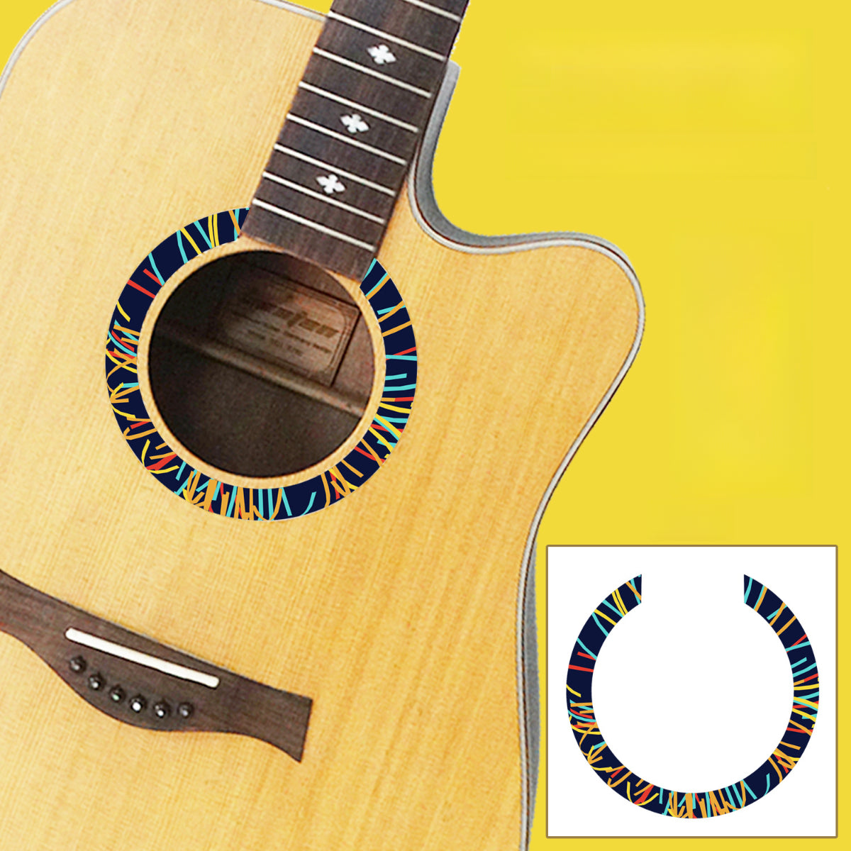 Decorate Your Acoustic Guitar with Trendy Soundhole Stickers and Floral Hole Ring Decals