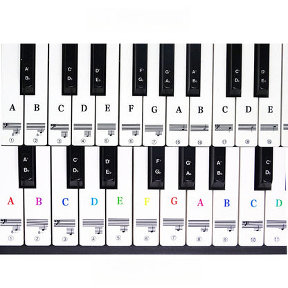 Transparent Piano Sticker Set – 88-Key Note Labels with Music Scale and No Residue