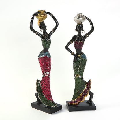 Handcrafted African Ethnic Style Female Figurine for Home Decoration and Gifts