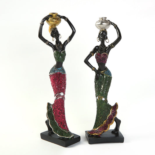 Handcrafted African Ethnic Style Female Figurine for Home Decoration and Gifts