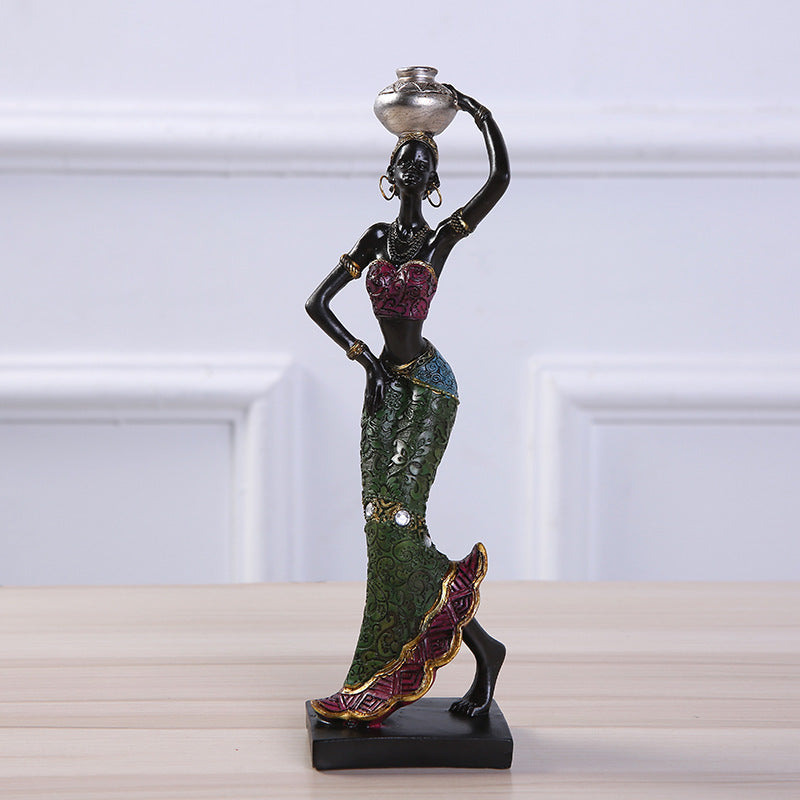 Handcrafted African Ethnic Style Female Figurine for Home Decoration and Gifts