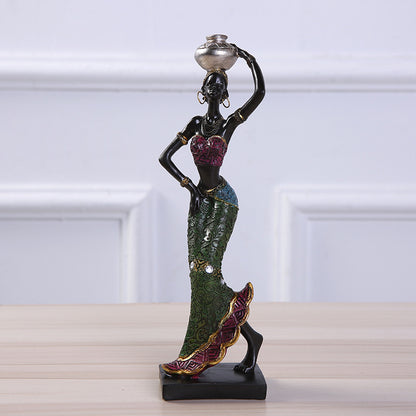Handcrafted African Ethnic Style Female Figurine for Home Decoration and Gifts