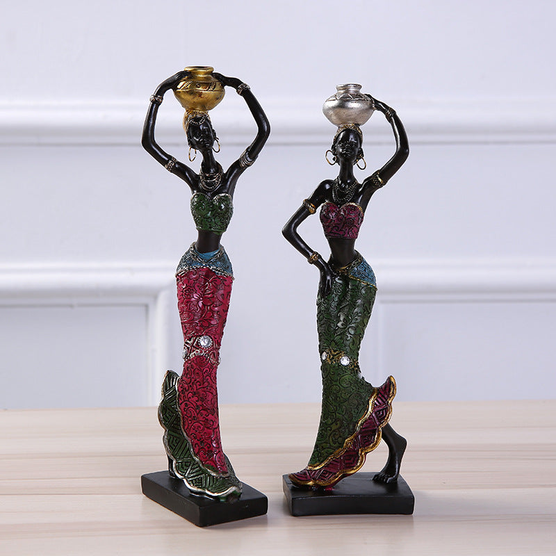Handcrafted African Ethnic Style Female Figurine for Home Decoration and Gifts